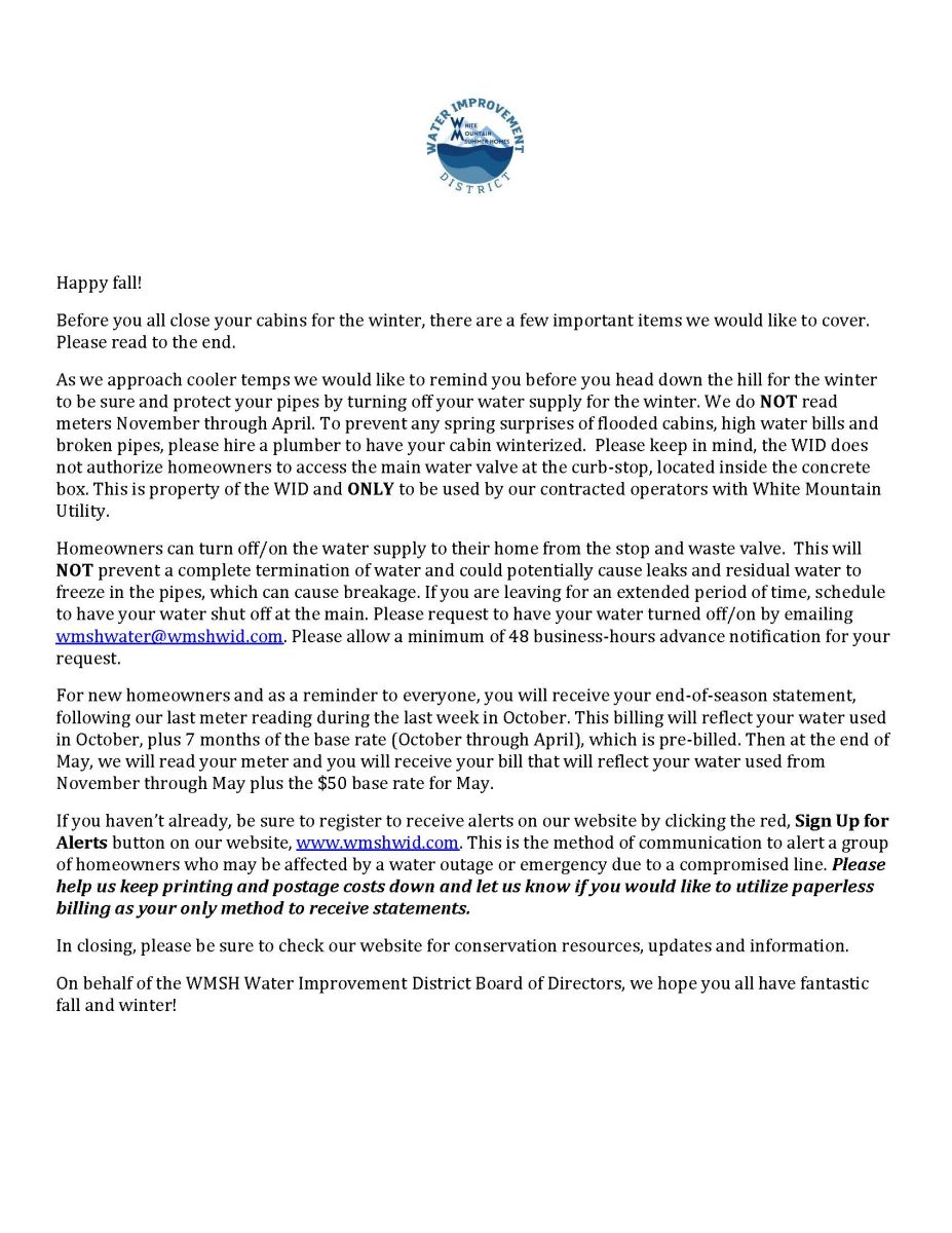 Fall/Winter Newsletter